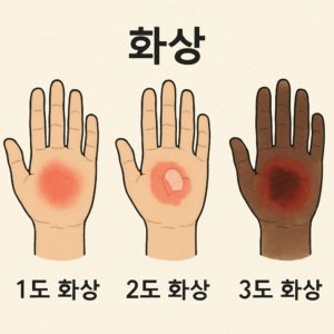 화상 1도 2도 3도